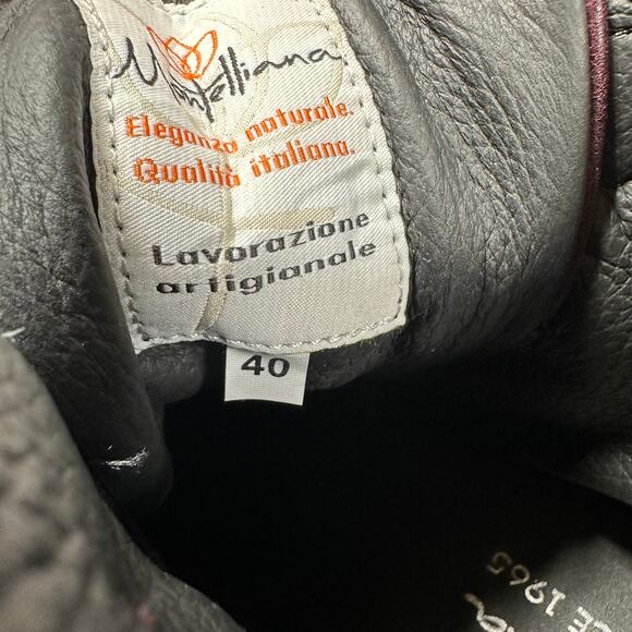 Montelliana NWOB Claudine Leather Lug Sole Boot in Bordeaux Size 40 (US 10) - Picture 9 of 10